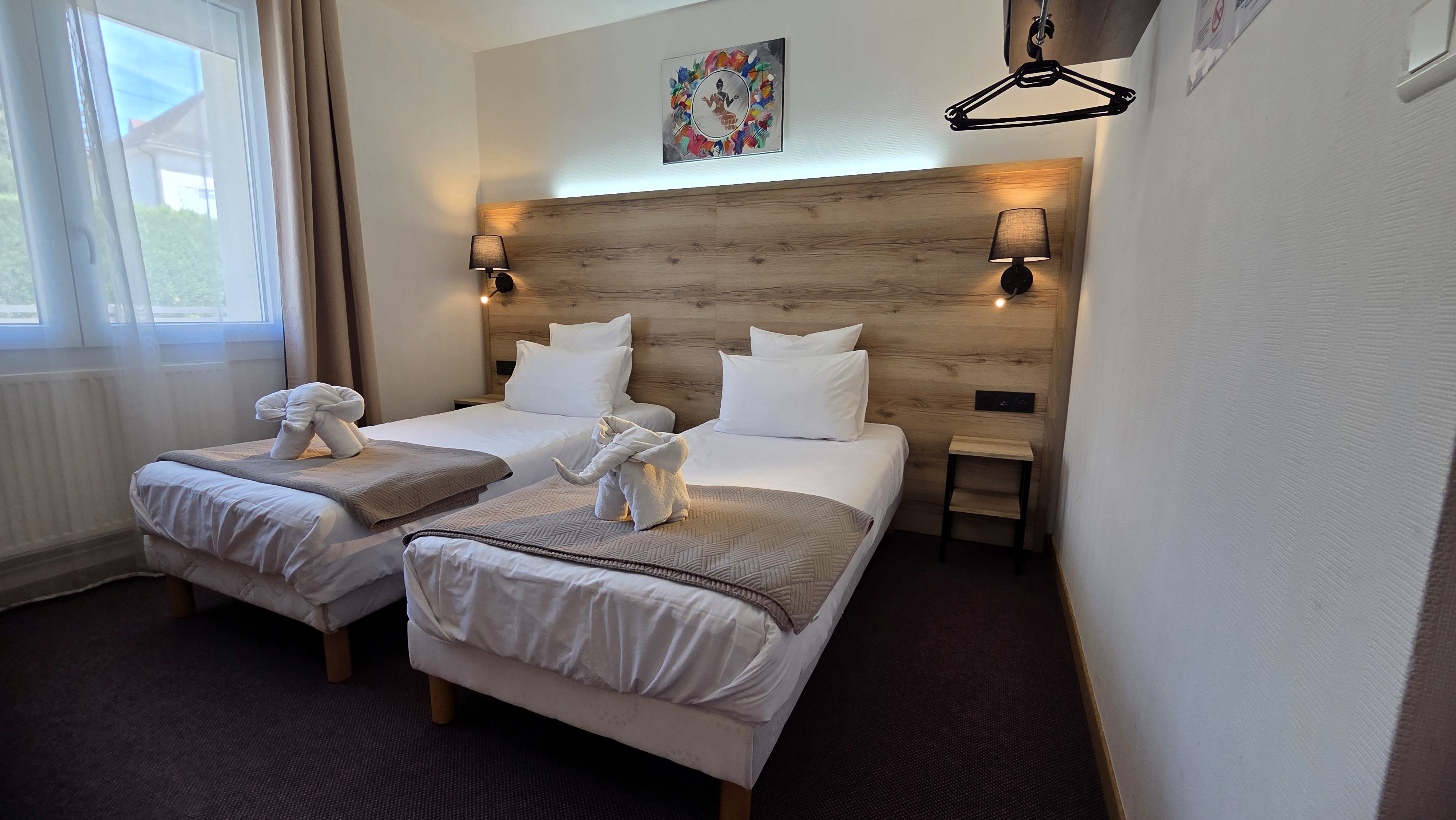 Chambre twin de l’hôtel Le Pommeil